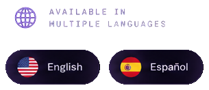 Available in multiple languages: English, Español